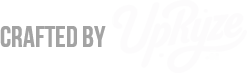 Gray text on a light background reads CRAFTED BY in bold letters, followed by a faint, script-style word UpRise.